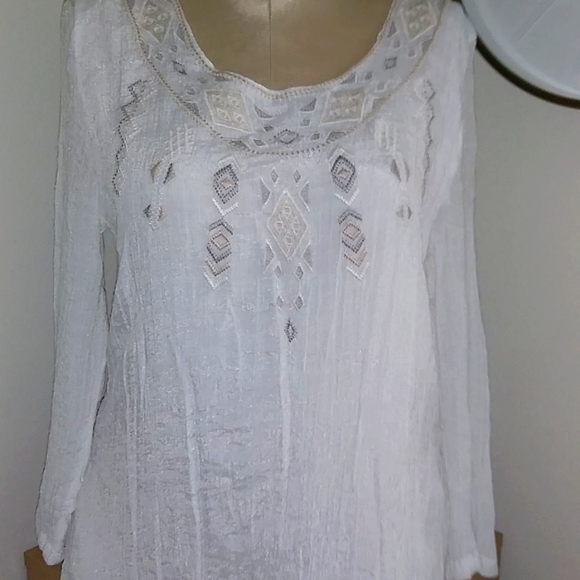 White Embroidered Dress - Picture 2 of 9